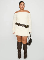 Vancesca Off Shoulder Long Sleeve Mini Dress Curve