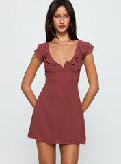 I Guess So Mini Dress Currant