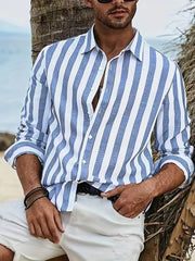 Men’s Striped Casual Shirt – Lightweight Long Sleeve Shirt for Everyday Wear