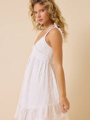 August Embroidered Mini Dress