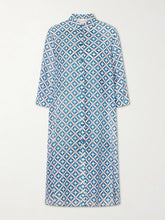 Beachwear Printed cotton and silk-blend midi dress