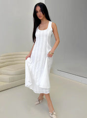 Forever Loved Panelled Midi Dress White