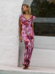 Soleila Maxi Dress Purple Multi Petite