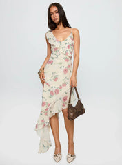Chrysalis Asymmetrical Midi Dress Multi Floral