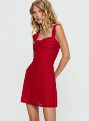 Pemberley Mini Dress Wine Red