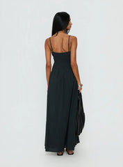 Magnolie Shirred Maxi Dress Charcoal