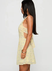Rosamie Halter Mini Dress Cream / Floral