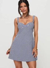 Mcbeath Mini Dress Navy Check