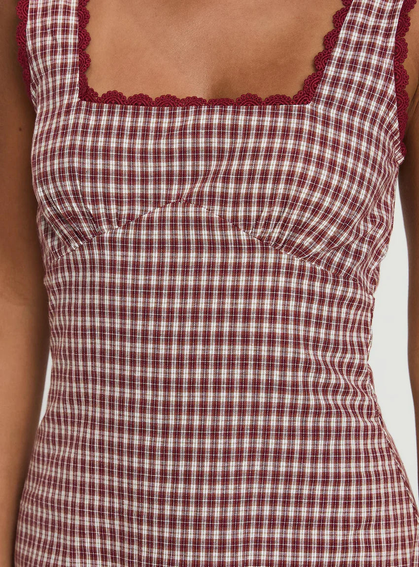 Dasha Mini Dress Red Check Petite – Polly Lulu