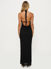 San Lorenzo Crochet Maxi Dress Black