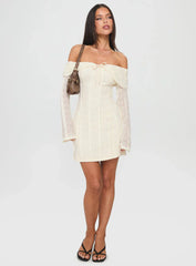 Colettie Long Sleeve Mini Dress Cream